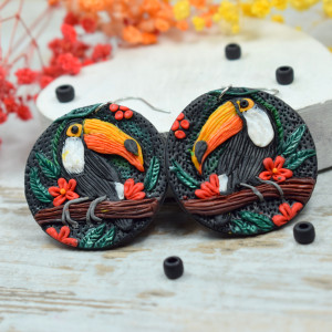 Duże kolorowe kolczyki TUKAN