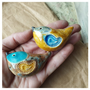 Ptaszki z dekoracyjnym skrzydełkiem