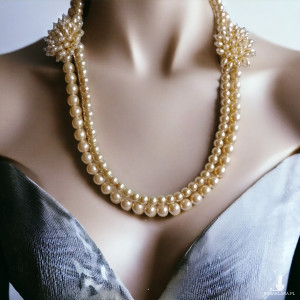 Naszyjnik podwójny z szklanych pereł