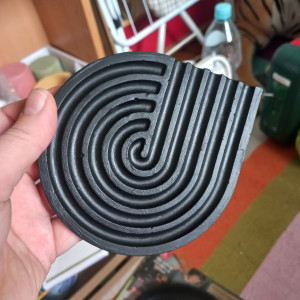 Podstawka na swiece  z gipsu ceramicznego czarna