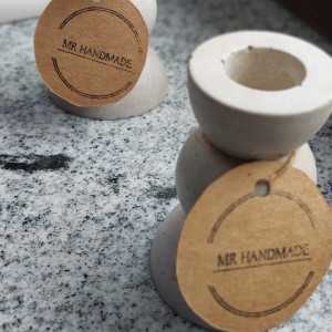 Świecznik na wysokie świeczki z betonu MR handmade