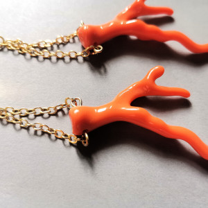 Klipsy z koralowiec pomaranczowy