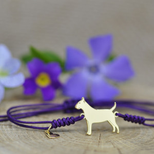 Bullterier - bransoletka z psem/ srebro pr. 925