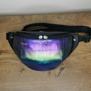 Nerka saszetka biodrowa mini torebka  w rozmiarze L - ekoskóra holo