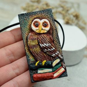 Duży, oryginalny wisiorek SOWA