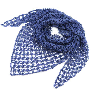 Chusta apaszka na szydełku ażurowa jeansowa