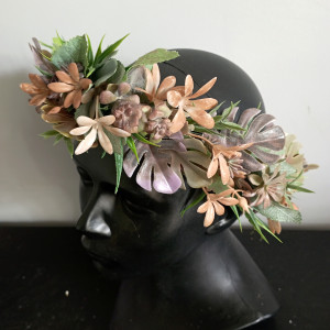 Wianek ślubny egzotyczny sukulenty monstera