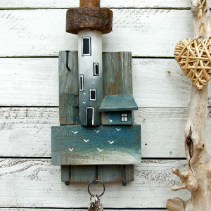 Drewniany wieszak z morskim stylu - na klucze i inne drobiazgi