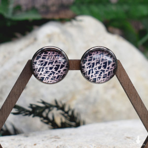 Stalowe kolczyki wkrętki grafika wzorek #289