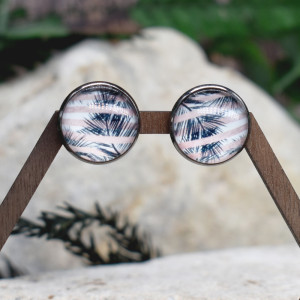 Stalowe kolczyki wkrętki grafika wzorek #291