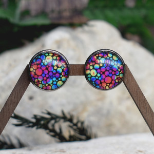 Stalowe kolczyki wkrętki grafika wzorek #297