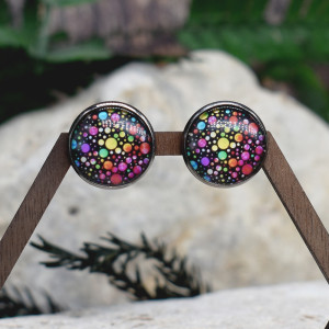 Stalowe kolczyki wkrętki grafika wzorek #298