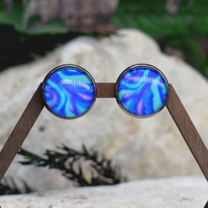 Stalowe kolczyki wkrętki grafika wzorek #301