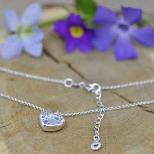 Serce z łapkami - naszyjnik, srebro 925