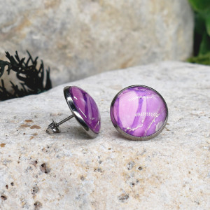 Stalowe kolczyki wkrętki grafika wzorek #353