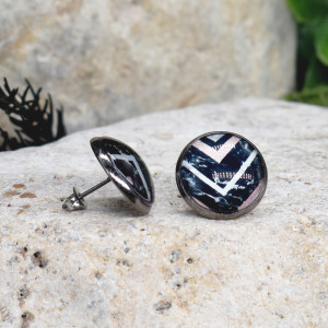 Stalowe kolczyki wkrętki grafika wzorek #354