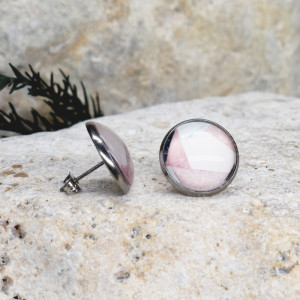 Stalowe kolczyki wkrętki grafika wzorek #359