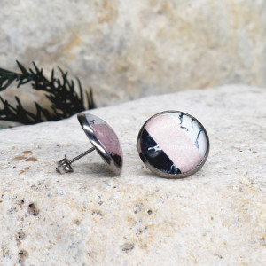 Stalowe kolczyki wkrętki grafika wzorek #360