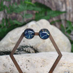 Stalowe kolczyki wkrętki grafika wzorek #384