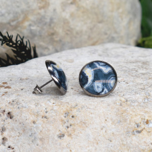 Stalowe kolczyki wkrętki grafika wzorek #386