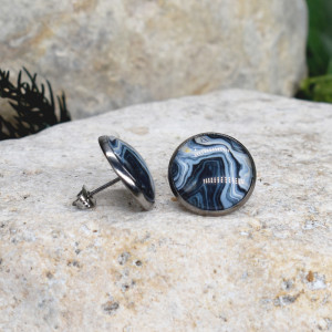 Stalowe kolczyki wkrętki grafika wzorek #390