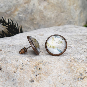 Stalowe kolczyki wkrętki grafika wzorek #412