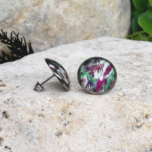 Stalowe kolczyki wkrętki grafika wzorek #428