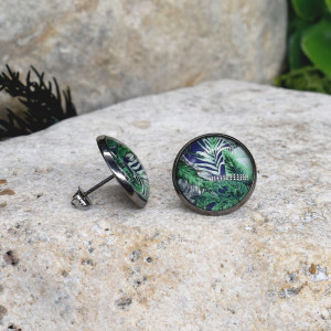 Stalowe kolczyki wkrętki grafika wzorek #429