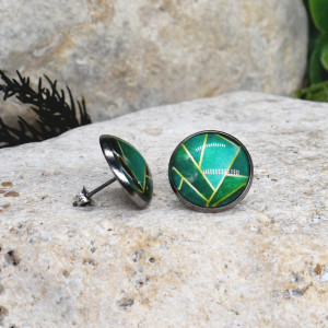 Stalowe kolczyki wkrętki grafika wzorek #444