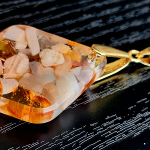 Naszyjnik Kamienie Kamień Księżycowy Bursztyn Ezoteria Remedia 🧿🪬