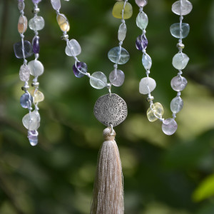 LEŚNE AFIRMACJE naszyjnik z fluorytem, srebrny