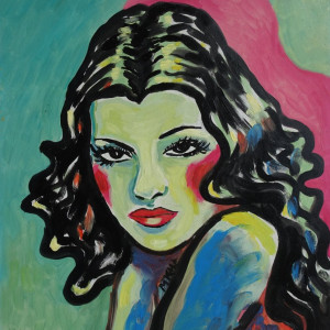 obraz portret kobiety rita hayworth gilda