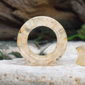 Tunele do uszu 38mm różowy kwarc / plugi, rozpychacze, tapery, tunele siodłowe #092