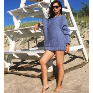 SWETER OVERSIZE Z WEŁNĄ BABY BLUE