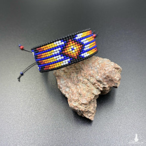 BRANSOLETKA TKANA NA KROŚNIE Z KORALIKÓW #753