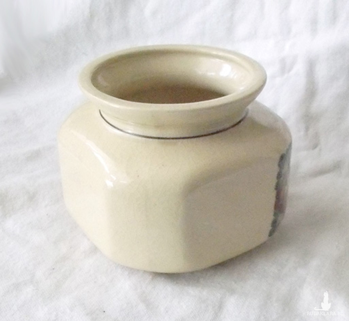 przyprawy pojemnik prl, ziele angielskie pojemnik z ceramiki, retro naczynie do kuchni, ceramiczne naczynie prl, vintage ceramika użytkowa, ceramika lata 80