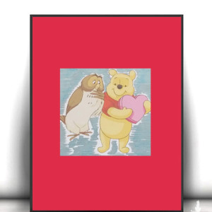 plakat z Kubusiem Puchatkiem, Kubuś Puchatek plakat A4, obrazek z Kubusiem Puchtakiem, Kubuś Puchatek obrazek 21x30, sowa i miś obrazek A4, sowa i miś plakat 21x30, bajkowe plakaty dla dzieci