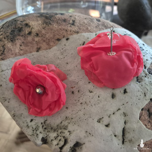 Klipsy kwiaty malinowe