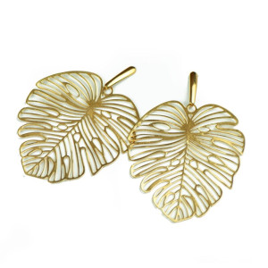 Złociste kolczyki monstery Demeter c672