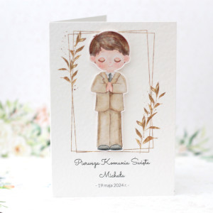 #7 Personalizowana kartka na komunię dla chłopca