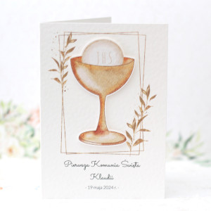 #9 Kartka komunijna z kielichem dla chłopca lub dziewczynki