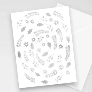 srebrne kartki świąteczne, nowoczesne kartki bez życzeń, Boże Narodzenie kartki, boho kartki na Nowy Rok, skandynawskie kartki na święta Bożego Narodzenia, noworoczne kartki, zimowe kartki, z