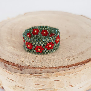 Pierścionek koralikowy rozmiar 15