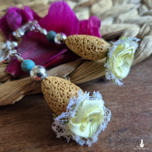 Klipsy kwiaty lawa lekkie