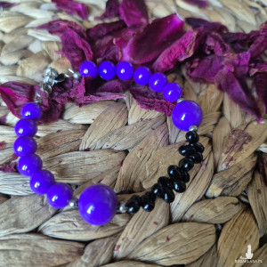 Bransoletka fiolet i czern