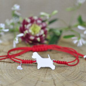 West Highland white terrier - bransoletka z psem, srebro 925