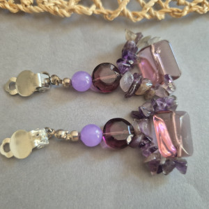 Klipsy fioletowe kwiaty