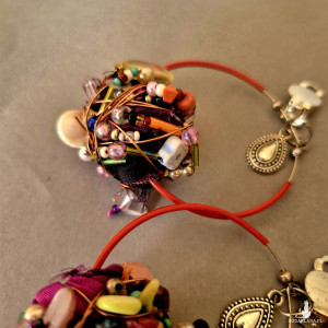 Klipsy czerwone boho