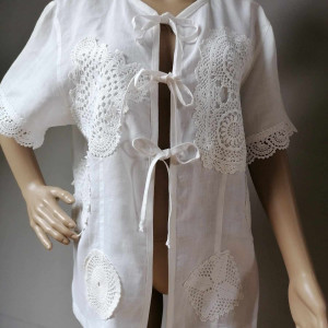 Bluzka letnia biała len