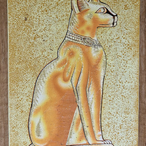 Papirus, Kot, 40x60 cm, Oryginalny 100%, Egipt, Obraz, papier papirusowy